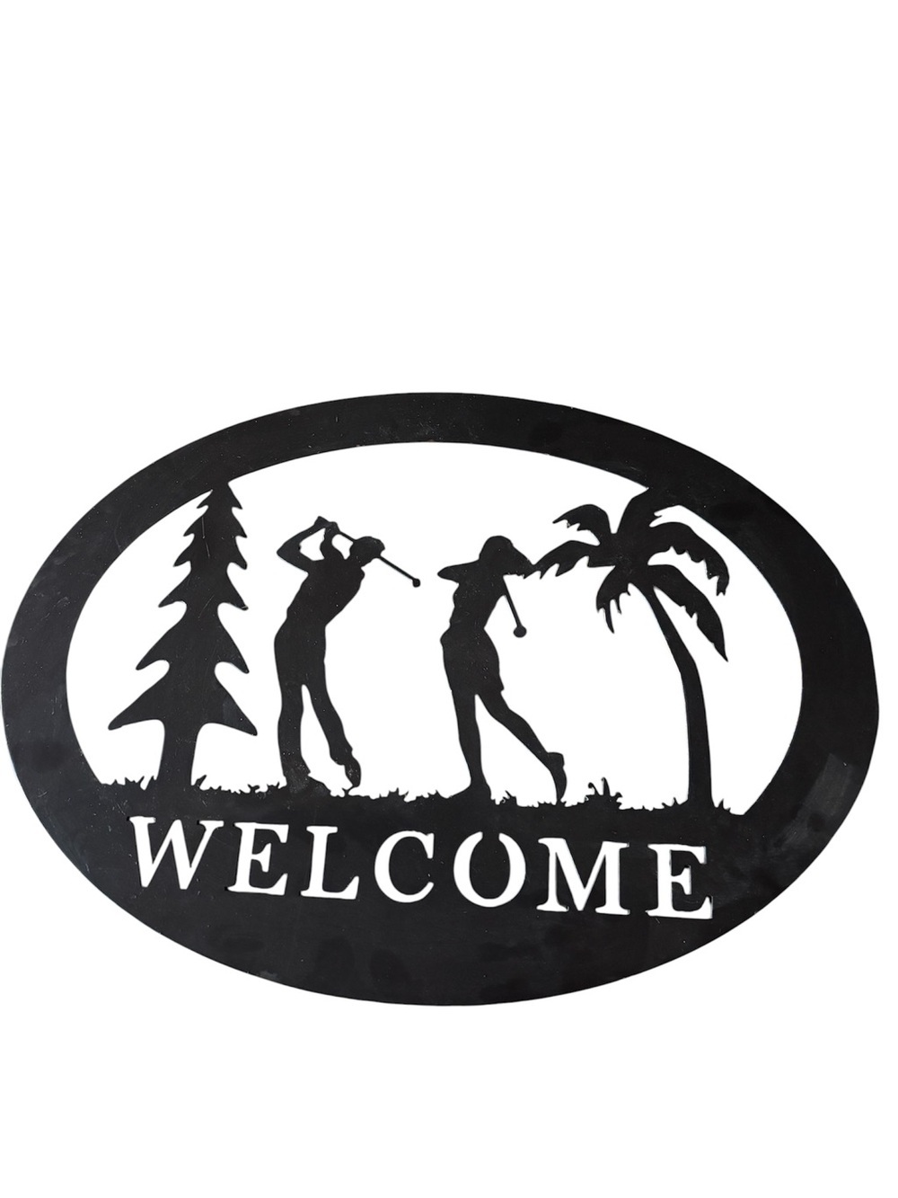 WELCOME Golfers Metal Wall Art - Black
24 x 17”